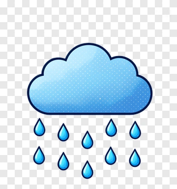 Cartoon Cloud With Raindrops PNG