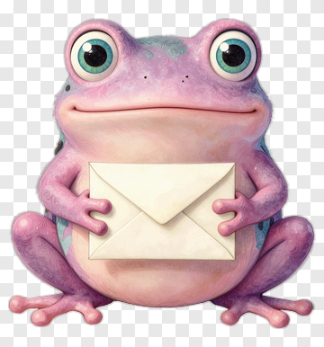 Cartoon Frog Holding An Envelope PNG