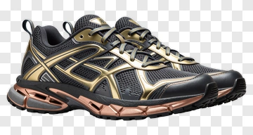 Black And Gold Running Shoes PNG
