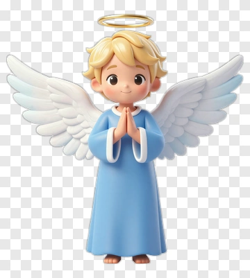 Cartoon Angel Boy With Wings And Halo PNG