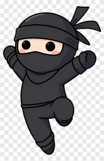 Cartoon Ninja Jumping PNG