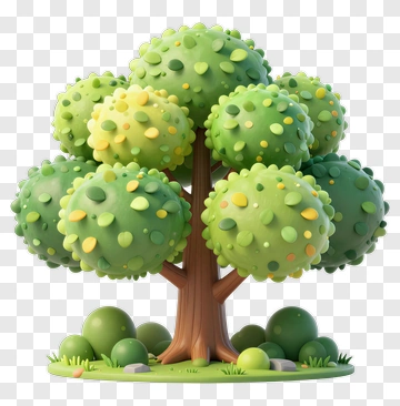 Colorful Cartoon Tree PNG