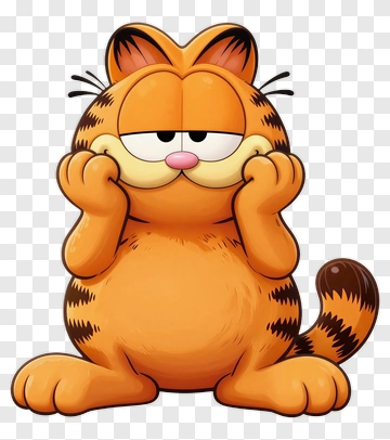 Cartoon Cat With A Playful Expression PNG