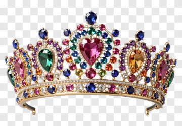 Colorful Crown With Gemstones PNG