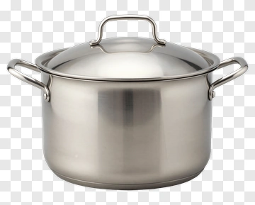 Stainless Steel Cooking Pot With Lid PNG