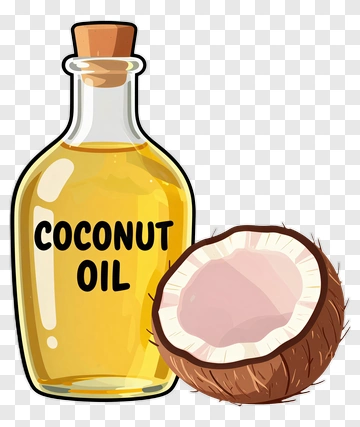 Coconut Oil Bottle And Coconut PNG