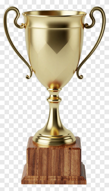 Gold Trophy On Wooden Base PNG
