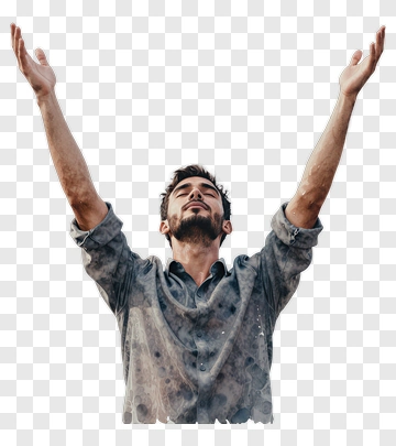 Man Celebrating With Open Arms PNG