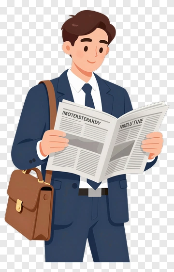 Businessman Reading A Newspaper PNG