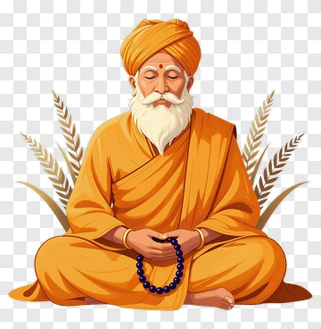 Meditating Sage In Orange Robes PNG