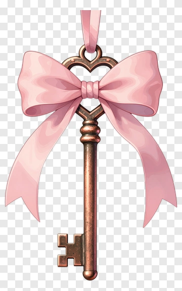 Key With Pink Bow PNG