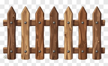 Wooden Picket Fence PNG