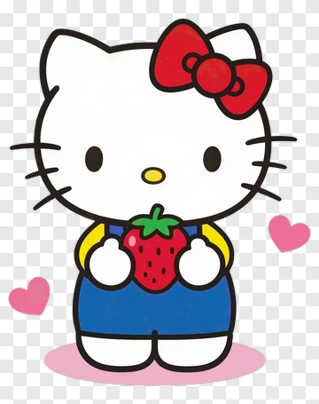 Hello Kitty Holding A Strawberry PNG