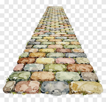 Colorful Cobblestone Pathway PNG