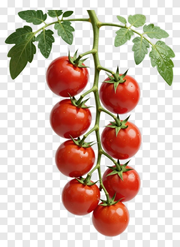 Fresh Cherry Tomatoes On A Vine PNG