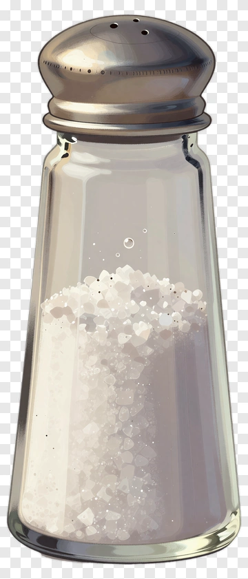 Salt Shaker With Coarse Salt PNG