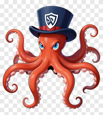 Cartoon Octopus Wearing A Top Hat PNG