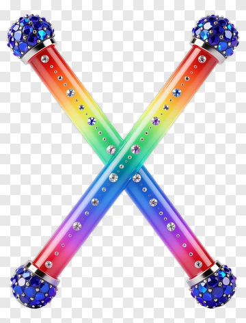 Colorful Crossed Magic Wands PNG