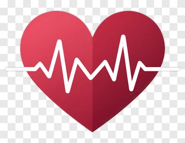 Heart With Pulse Line PNG