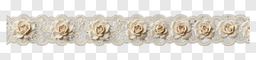 Lace Ribbon With Beige Roses PNG