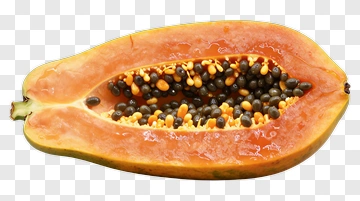 Papaya Fruit Cut In Half PNG