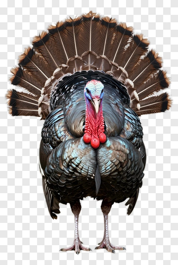 Turkey Displaying Its Feathers PNG