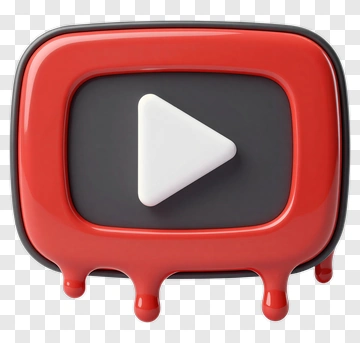Red Play Button Icon With Dripping Effect PNG