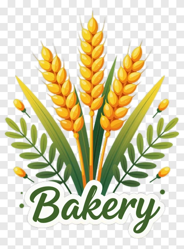 Bakery With Wheat And Greenery PNG