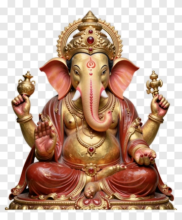 Hindu God Ganesha Statue PNG