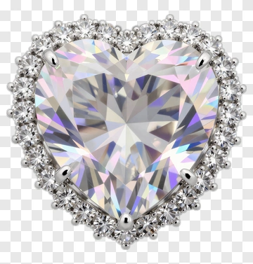 Heart-Shaped Diamond Ring PNG
