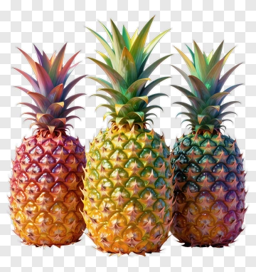 Colorful Pineapples PNG