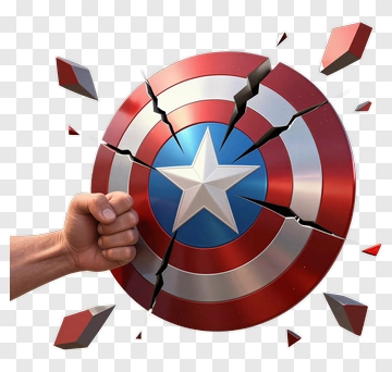 Hand Punching A Broken Shield PNG