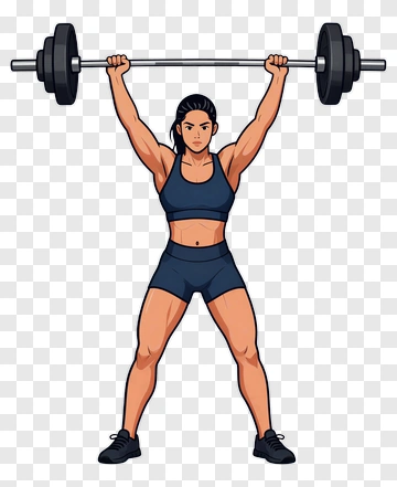 Woman Lifting Weights PNG