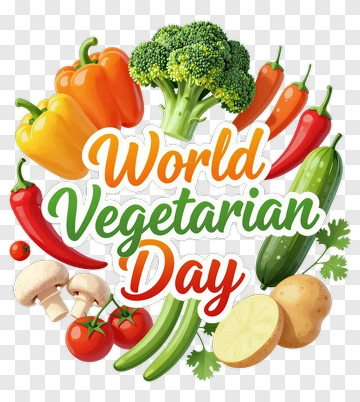 World Vegetarian Day With Colorful Vegetables PNG
