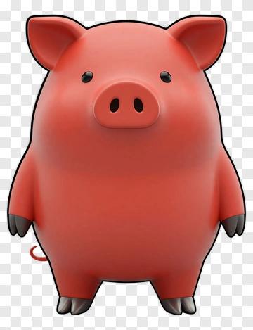 3D Cartoon Pig PNG
