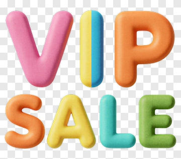 Colorful Vip Sale Letters PNG