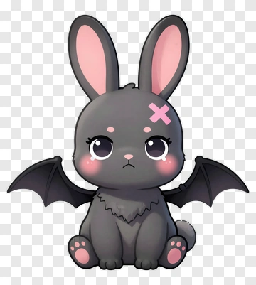 Cute Cartoon Bat Bunny PNG