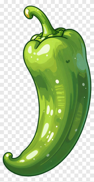 Cartoon Green Pepper PNG