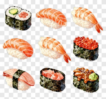 Colorful Sushi Platter PNG
