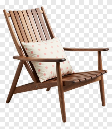 Wooden Chair With Cushion PNG