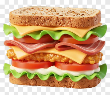 Delicious Sandwich With Layers Of Ingredients PNG