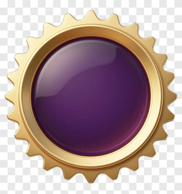 Golden Seal With Purple Gem PNG