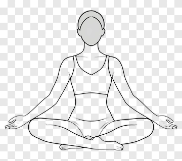 Meditating Woman In A Yoga Pose PNG