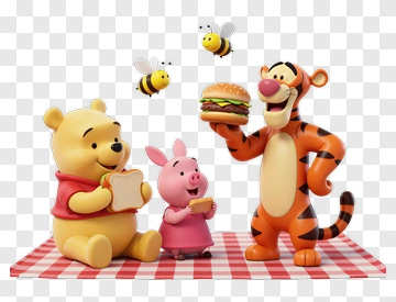 Winnie The Pooh And Friends Having A Picnic PNG