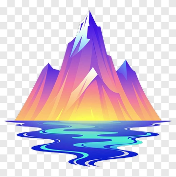 Colorful Mountain Landscape Reflection PNG