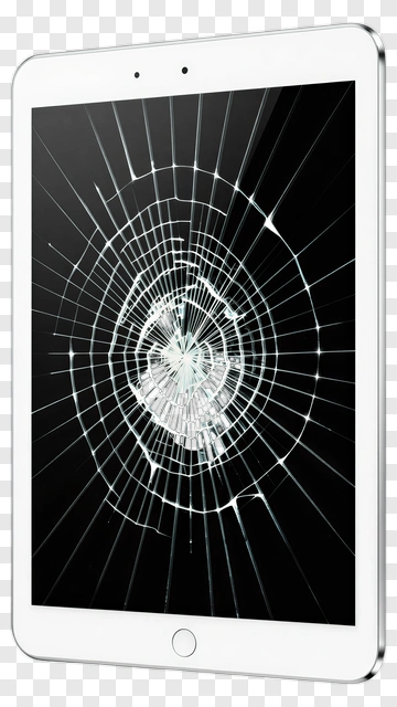 Broken Tablet With Cracked Screen PNG