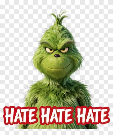 Grinch With Hate Text PNG