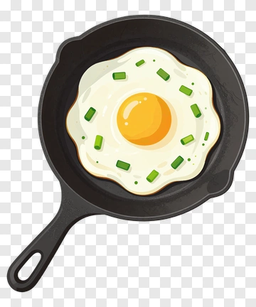 Fried Egg In A Cast Iron Skillet PNG