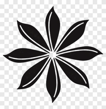 Black Flower Design PNG