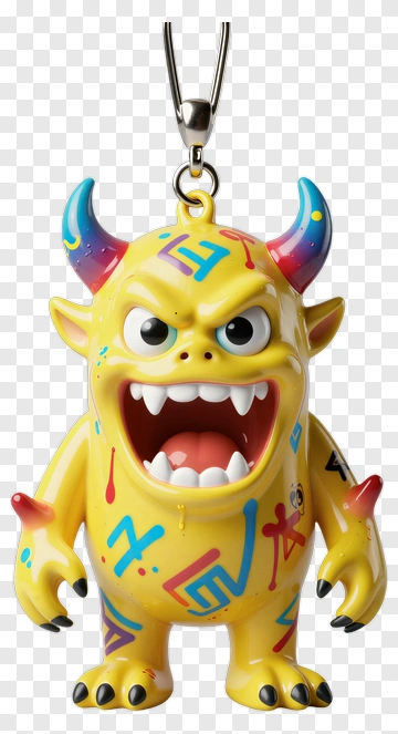 Cartoon Monster Keychain PNG
